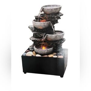 🪷 Modern Expressions LED 4-Tier Tabletop Fountain